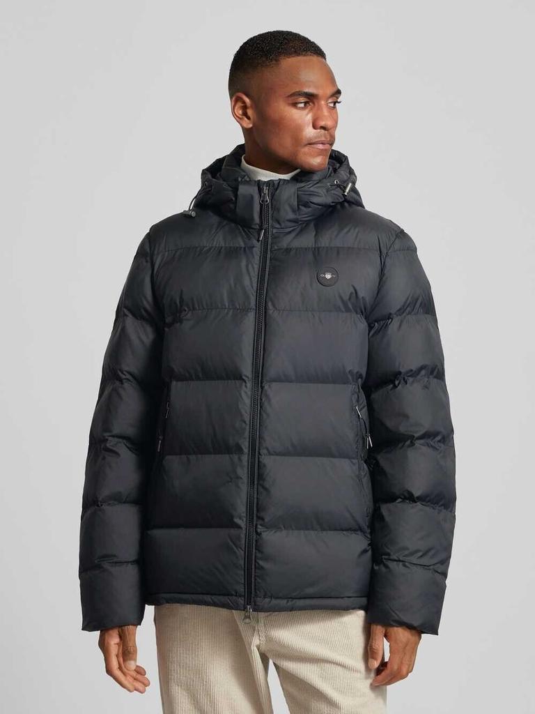 Winterjacke GANT Steppjacke Label-Patch schwarz