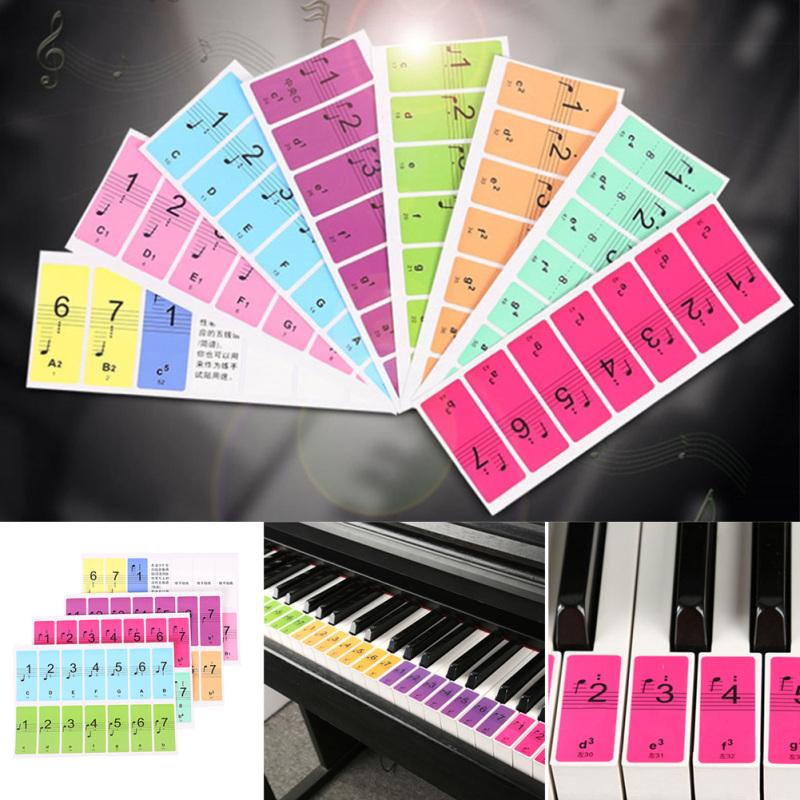 4 Pezzi Adesivi Nomi Note Tastiera Pianoforte Adesivi Tastiera Elettronica Etichetta Decalcomania Musicale Nota