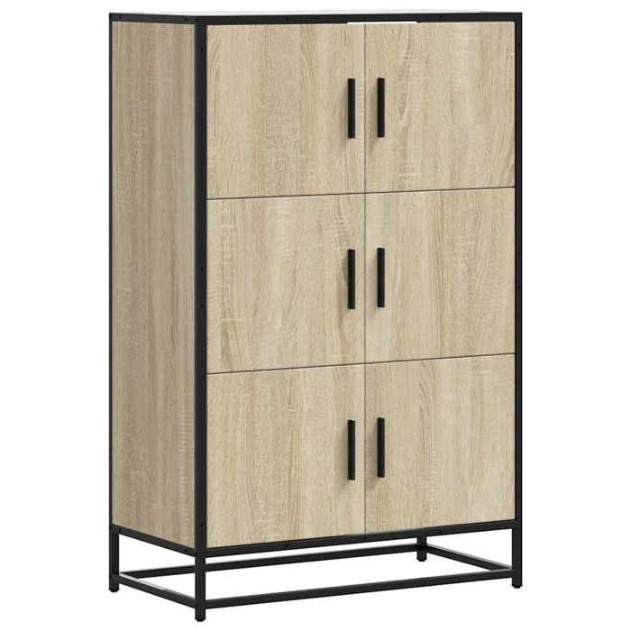 VidaXL Buffet haut chêne sonoma 68x35x106,5 cm bois ingénierie métal, armoire latérale, armoire de rangement haute, vitrine 849070