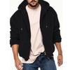 Herbst Winter Herren Fleece Kapuzenjacke Europäischer Stil 2025 Winter Reißverschluss Taschen Klassische Basic Oberteile Oberbekleidung Khaki Bequeme Jacken Neu