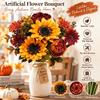 Autumn Theme Artificial Sunflowers Sunflower & Daisy Mix Fake Flower Decor  Hotel Decor