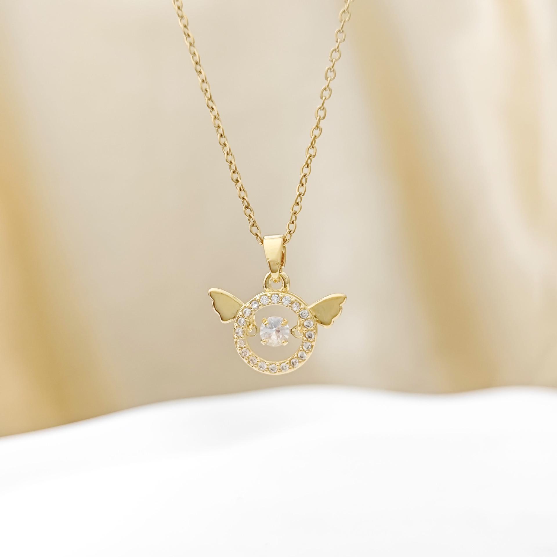 Elegant Zirconia Angel Wings Necklace – High-End Lively Collarbone Chain Bestseller