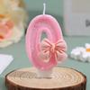 Pink Wax Birthday Number Candles with Transparent Bows – Creative DIY Art
