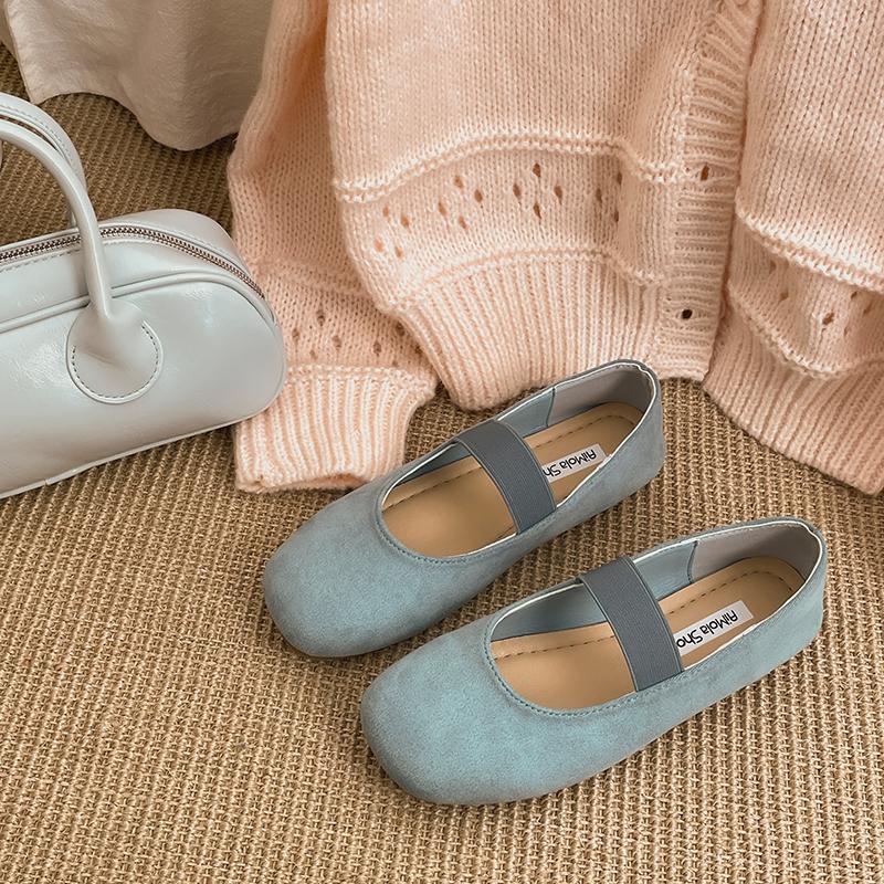 Spring New Women Flats Round Toe Shallow Elastic Band Ladies Casual Ballet Shoes Eelgant Dress Shoes