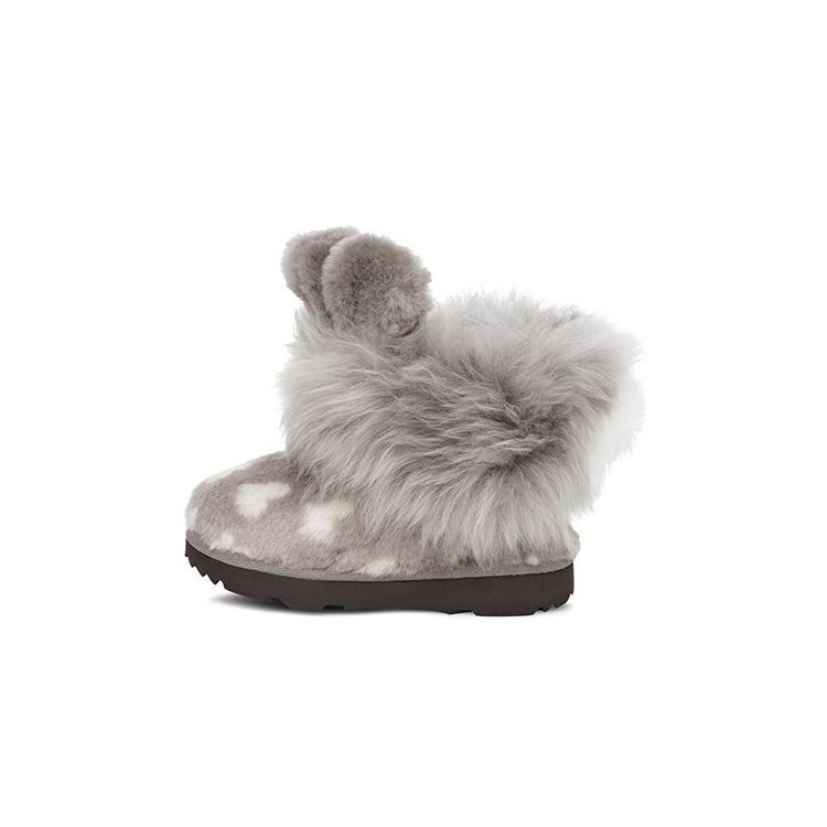 (PS) UGG Classic Mini II Fleece Lined Gray Kids 1106897T-CHRC EU 22