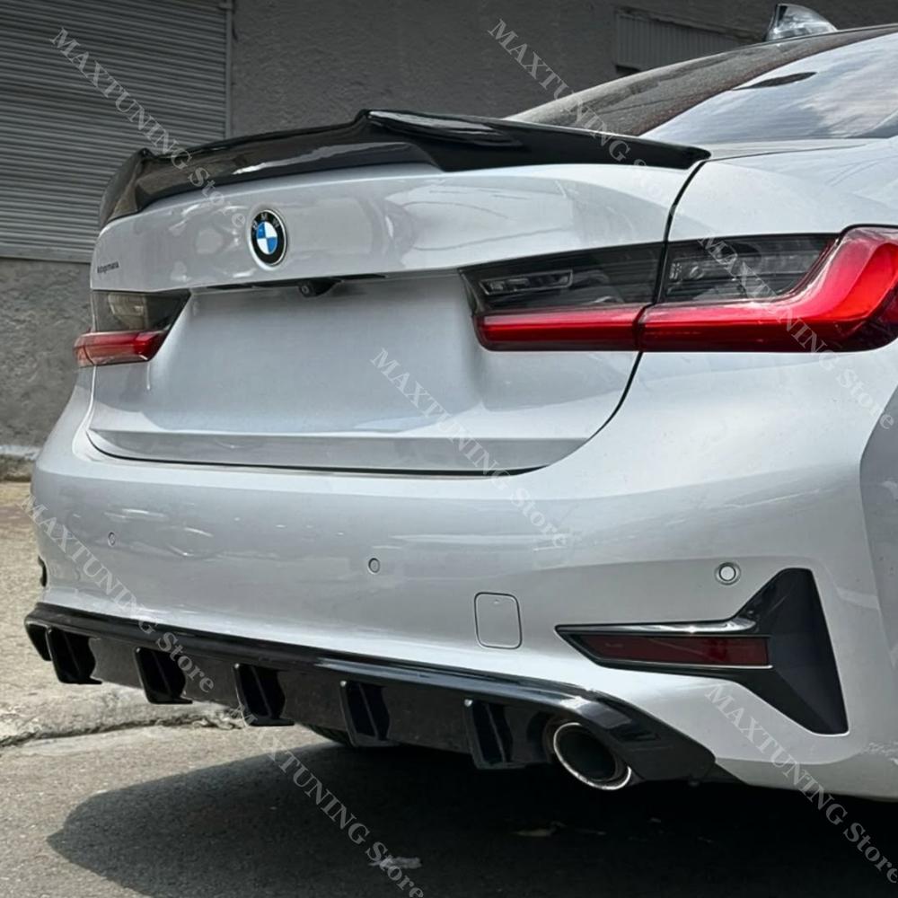 Rear Bumper Splitter Lip Max Style Diffuser Guard Trim For BMW 3 Series G20 G21 320i 330i 320d 318d 318i 330e 2019-2022 Pre-LCI
