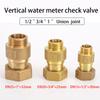 1/2" 3/4" 1" BSP Pneumatic Check Valve Connector DN15/20/25 Hose Tube Air Gas One Way Valve Water Meter/Pump Brass Pipe Fitting