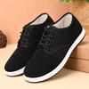 Old Beijing Cloth Men Spring and Autumn Lightweight Soft Soled Men's Shoes Black Anti Slip Casual Shoes Lace Up Dad Shoes