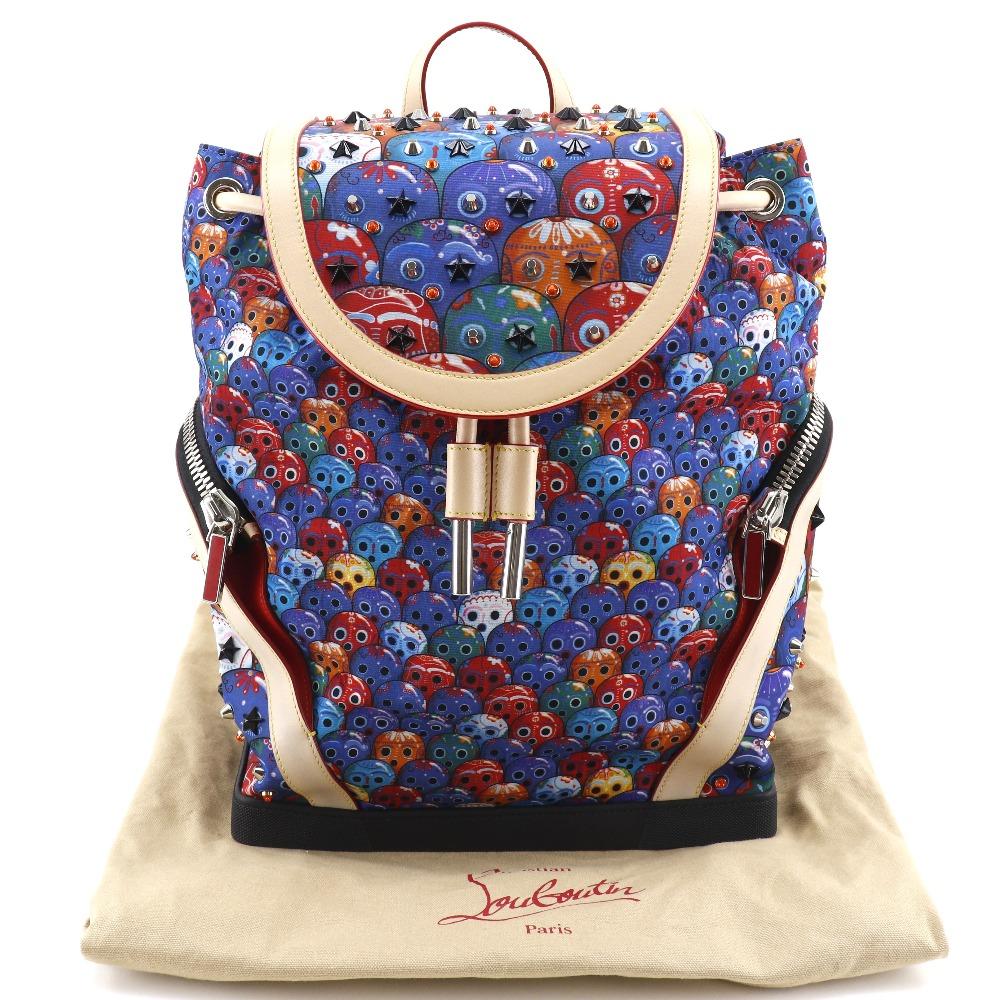 Christian Louboutin Zaino Funk Explorer Funk Zaino Zaino Daypack Borchie Messicane multicolore Nylon/pelle da uomo Usato