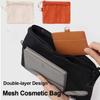 Large Capacity Mesh Cosmetic Bag Dopamine Color Coin Purse Durable Make Up Case