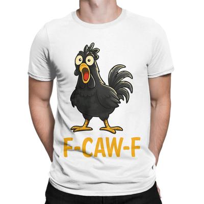 Funny FCawF Black Chicken Meme T Shirts Mens Cotton Novelty TShirts Round Collar Tee Shirt Short Sleeve Tops Graphic Print
