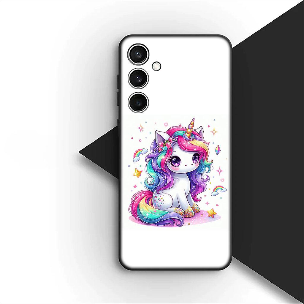 Phone Cover for Samsung Galaxy S22 S21 S20 FE Ultra Plus A07 A17 A15 A16 A25 A57 A37 Casing Soft Case Unicorn Horse Wallpaper