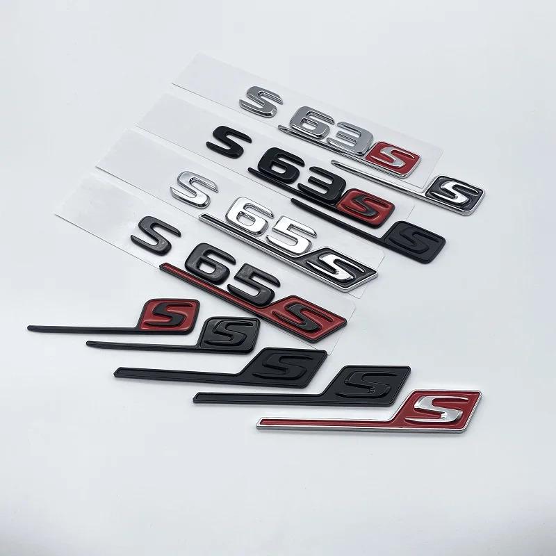 YTW1  3D Letters S63 S65 V12 Biturbo V8Biturbo 4matic+ ABS Emblem for Mercedes Benz W222 W223 Car Fender Trunk Logo Sticker