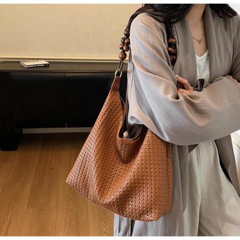 Handgewebte Tote Unterarmtasche neue lässige großvolumige Temperament Mode Schultertasche