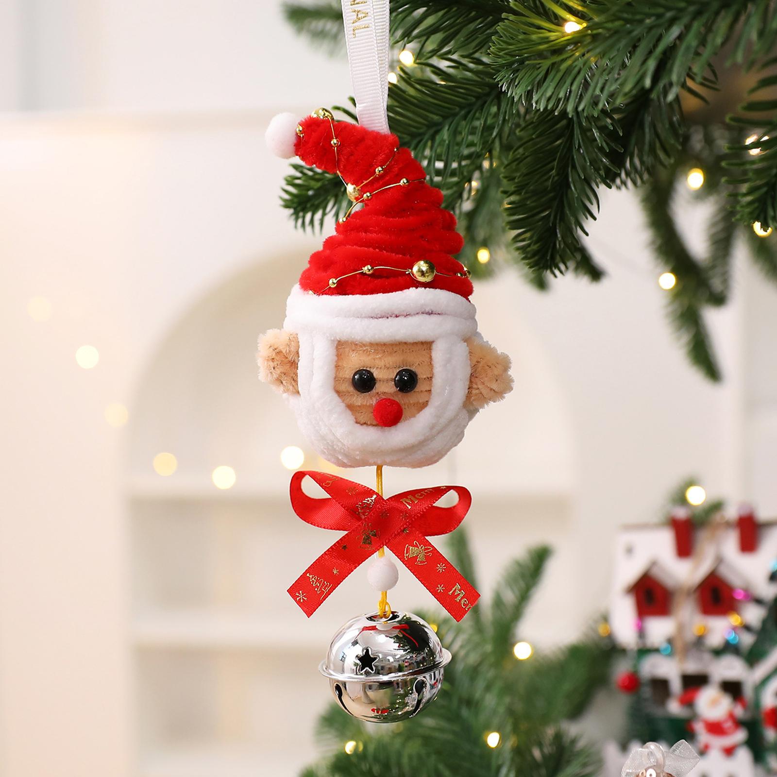 

Stick Claus Pendant, Christmas Atmosphere Decoration Cartoon Old Man Bell Hanging Ornament One Size