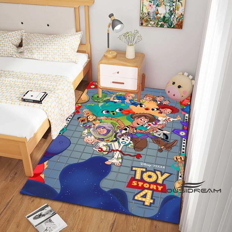 This Buzz Lightyear Floor Mat Features a Non-slip, Absorbent Cartoon Toy Story Design and Is Suitable for Bedrooms, Hallways,