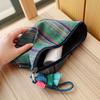 Ethnic Style Striped Makeup Bag with Tassel & Zipper - Compact Travel Storage Pouch for Women, Portable for Handbag & Phone