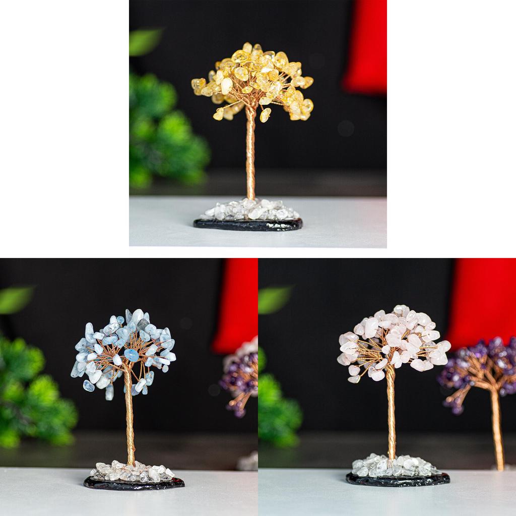 Albero dei Soldi in Cristallo di Quarzo Naturale Con Luce LED Per Scrivania d'Ufficio Decorazione Regalo Per Amici