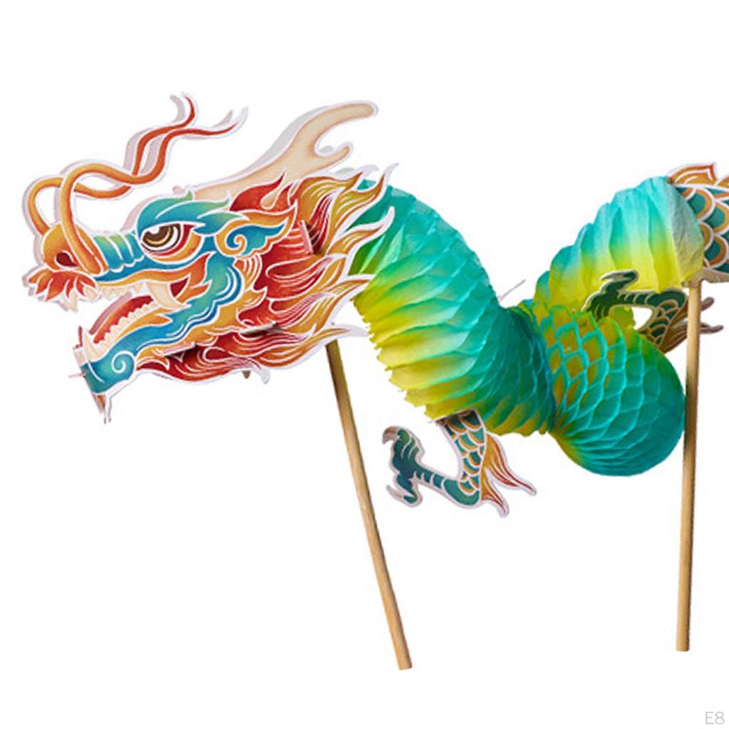 Chinese Year Dragon Garland Lantern Folded 3D Ornaments Hanging Decoration for Shops