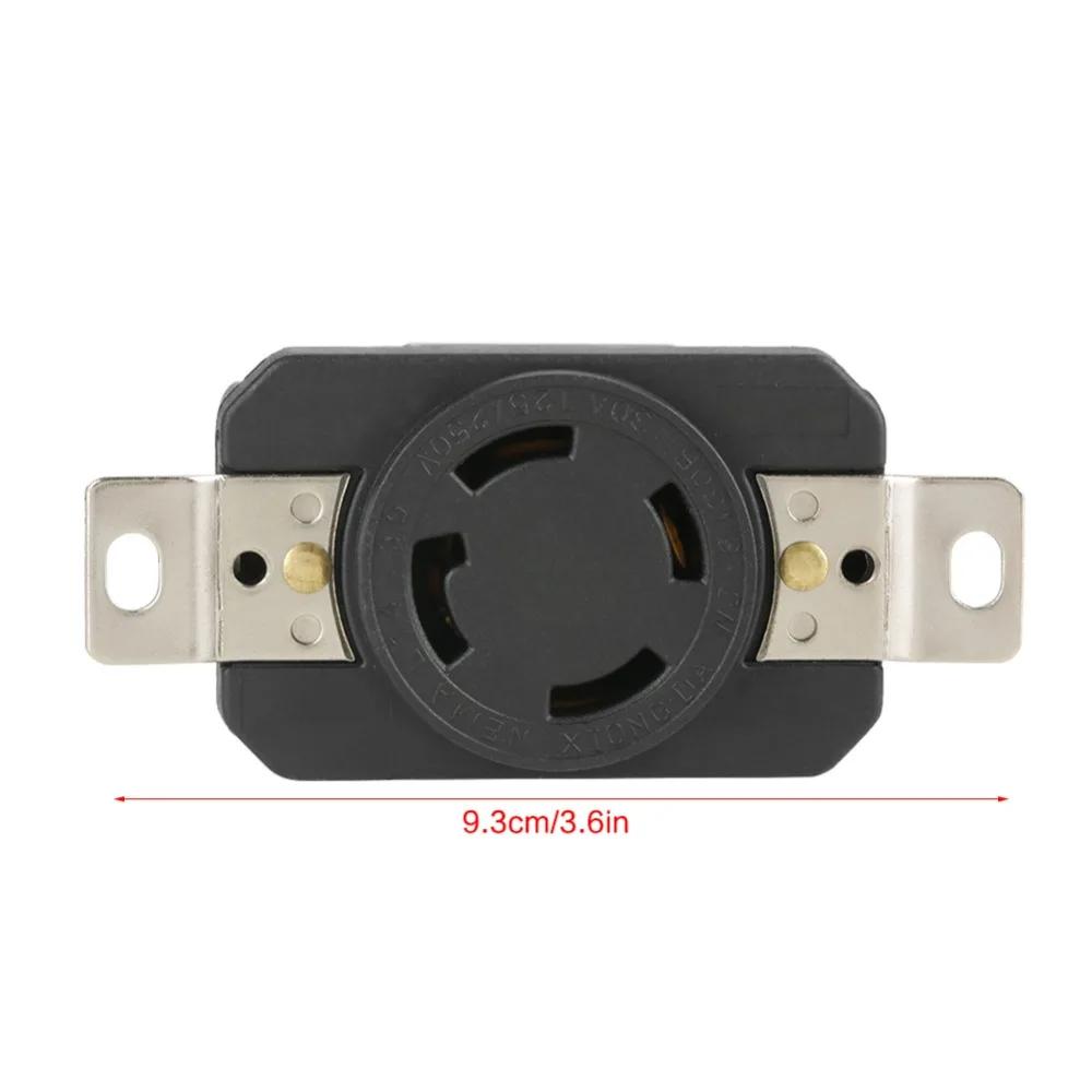 30 Amp NEMA L14-30R Receptacle 125V/250V 3 Pole 4 Wire Twist Lock Socket Heavy Duty Flush Mounting Locking Receptacle