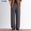 ROMON Men's Tencel Linen Casual Straight Leg Pants