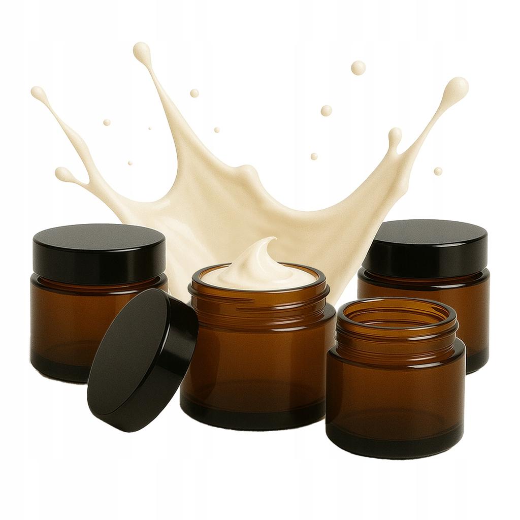 20x Glass Jars 50g Dark Glass for Cream Samples Cosmetics