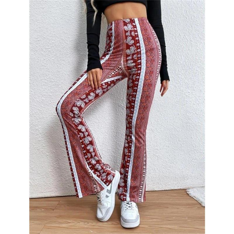 Dámské sexy ležérní kalhoty s potiskem Bohemian High Stretch Micro Slim