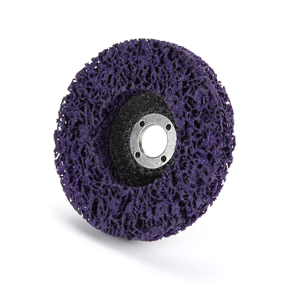 Hilitand 5Pcs Poly Strip Wheel Disc Paint Rust Removal Tool Clean Quality Angle Grinder Discs 10000rpm 60# (Purple)
