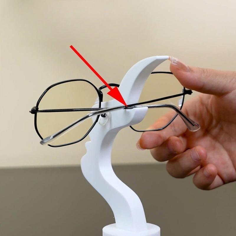 1pc Unique Curved Eyeglass Holder Stand Secure & Artistic Storage Solution Elevate Desk or Nightstand Decor Practical Minimalist