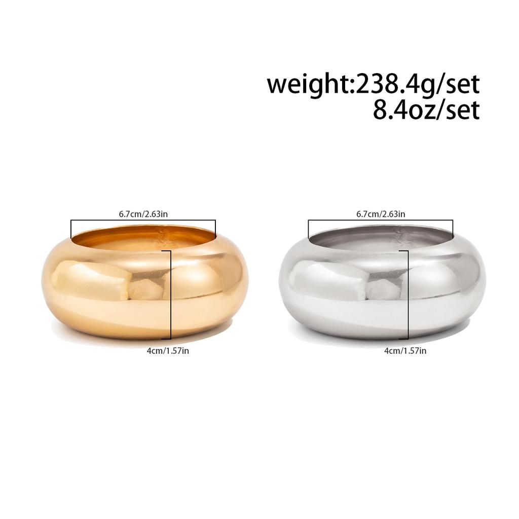 Exaggerated Metal Large Glossy Bracelet Bracelet Design Sense Geometric Round Wide Bracelet