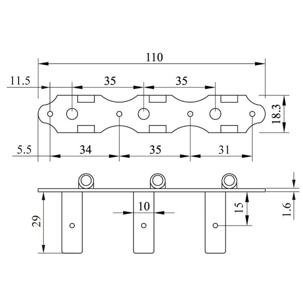 Kikutani Guitar Tuning for Nylon Set and Pegs, 35mm, Strings, Three-Piece (Left Right), Gold, GM-35SG