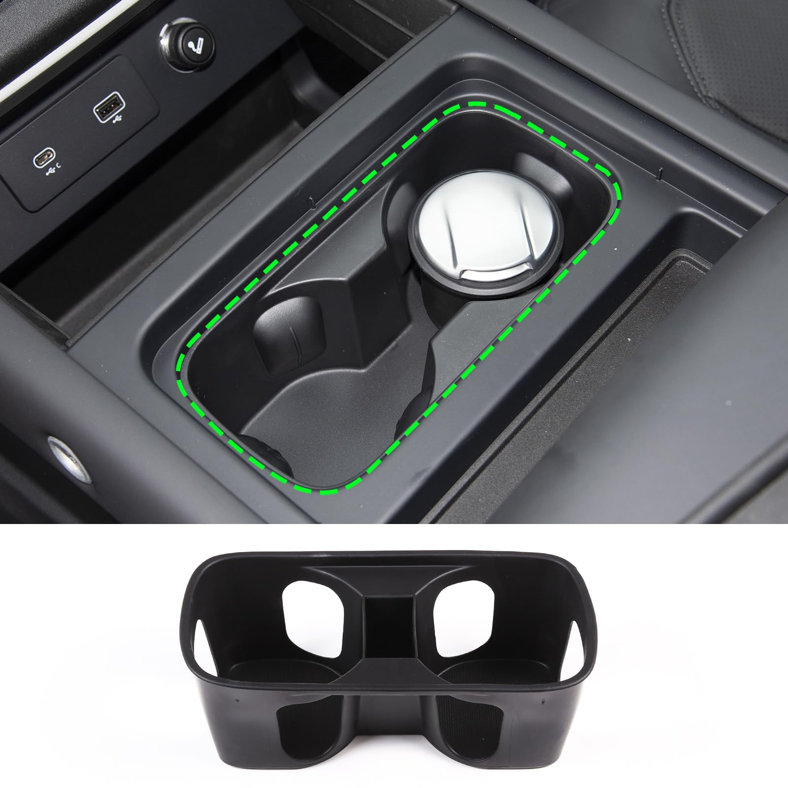 

Sauicemy Подстаканник для автомобиля, органайзер-вставка для стакана, аксессуары для автомобиля на центральную консоль для Land Rover Defender 90 110, защитный держатель TPE для подстаканника, держатель,