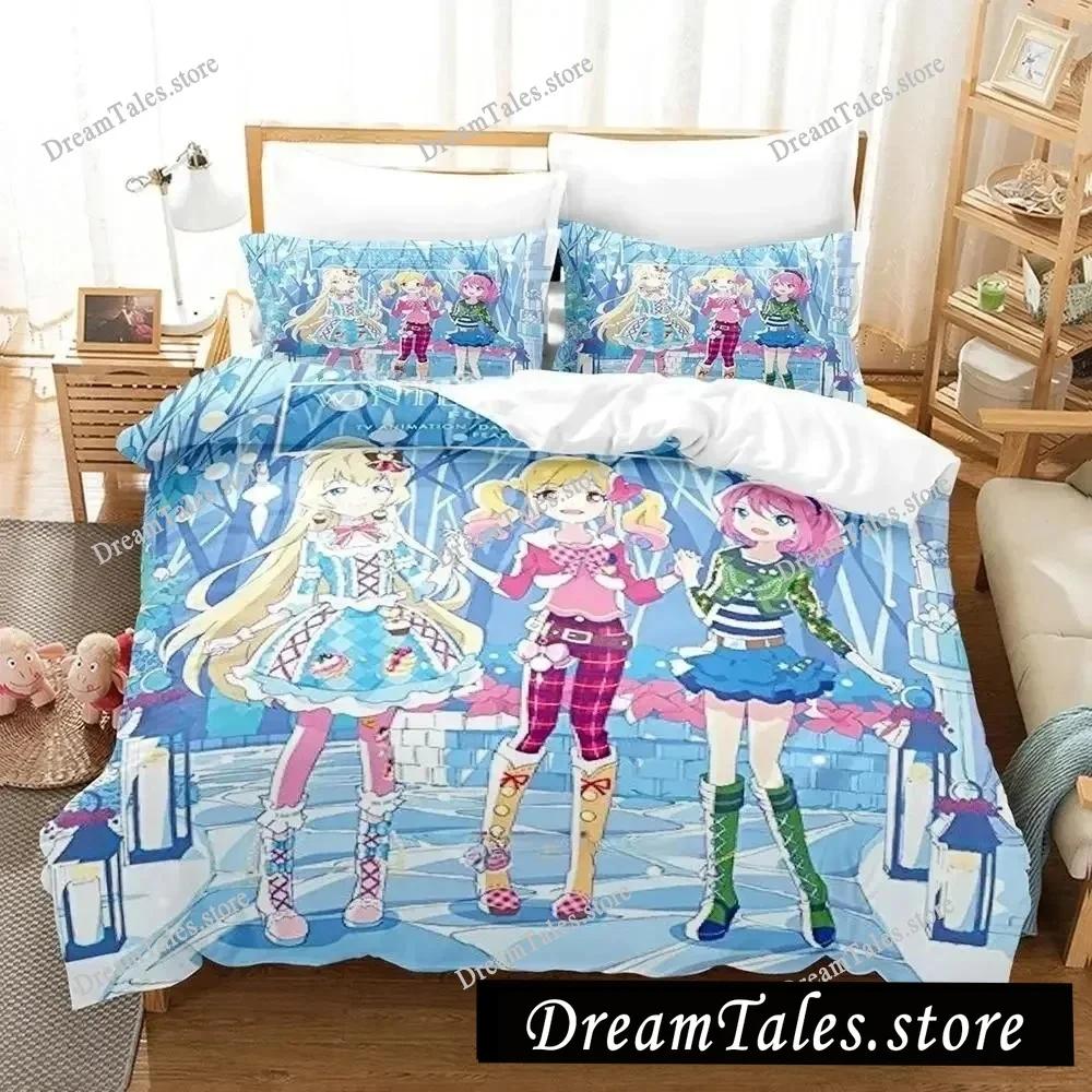 3D Printing Aikatsu! Cartoons Bedding Set Duvet Cover Bed Set Quilt Cover Pillowcase Comforter King Queen Size Adult Bedding741