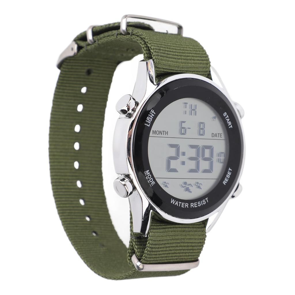 Mens Digital Sports Waterproof Watch Dual Time Zone Stopwatch Calendar Day Display Alarm Clock EL Backlight 50m