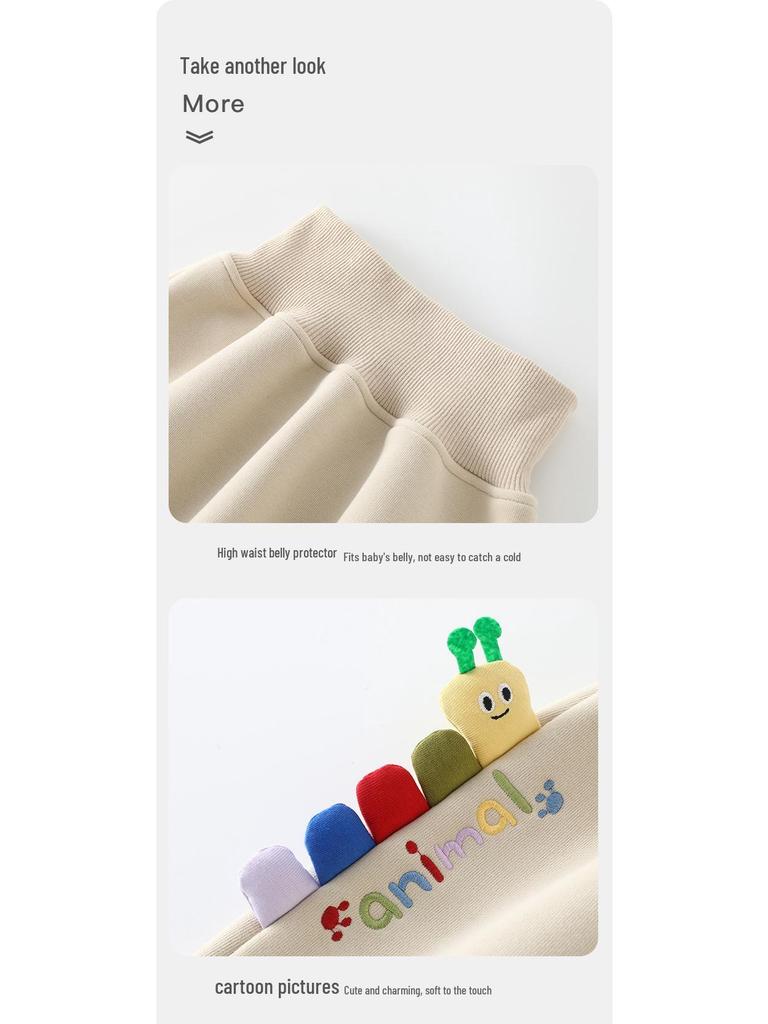 DUUDUU Thickened Fleece-Lined Pants for Newborns - A-Class Large Baby Sweatpants for Autumn/Winter 2025