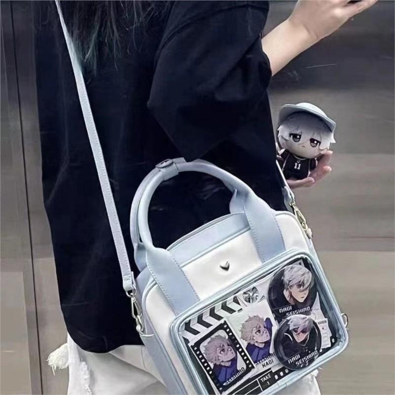 Sweet Cute Shoulder Bag Women Kawaii Japanese Clear Anime Ita Bag Ladies Leather Leather Square Large Capacity Crossbody Bag
