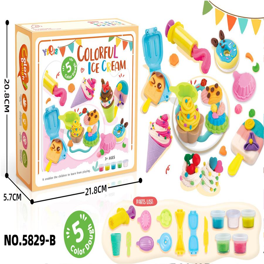 Creative DIY Pretend Play Sushi Clay Ice Cream Cake Dessert Simulation Food Handmade Toy Set