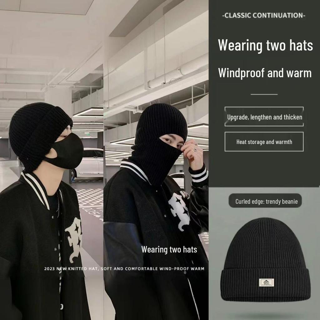 Men's Winter Wool Balaclava: Windproof, Coldproof, Warm Beanie & Face Mask Headgear
