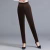 Women Thickened Corduroy Pants Winter New Warm High Waist Middle Aged and Elderly Elastic Cotton Solid Color Pants Large Size