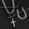 Stylish Womens Fashion Cross Jewelry Set Alloy Necklace, Ring Bracelet 3-Pack