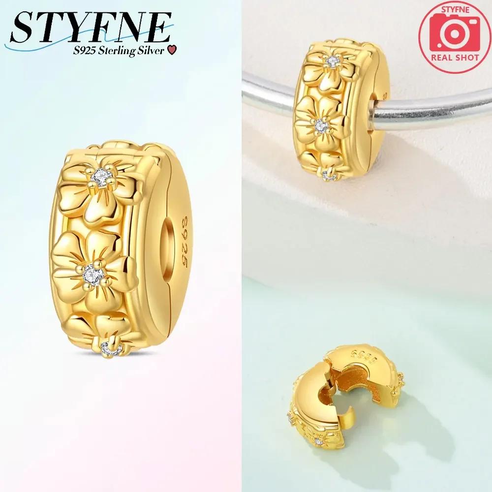 

Original Copper Four-Leaf Clover Pink Zircon Snowflake Lock Charm Heart Beads Fit Bracelet Women Jewelry Diy Gift Accessory