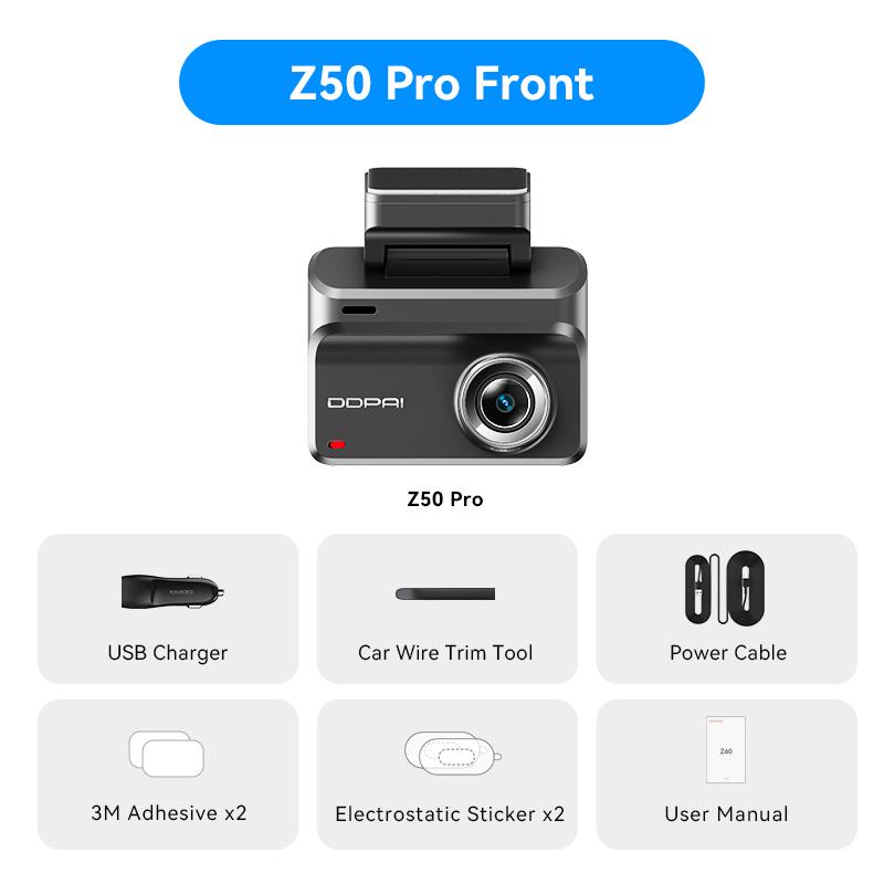 

DDPAI Z50 Pro Dash Cam 4K Car DVR 3 IPS Screen 5GHz WiFi GPS ADAS 24H Parking Monitor Front and Rear Dashcam Car Camera No SD Card