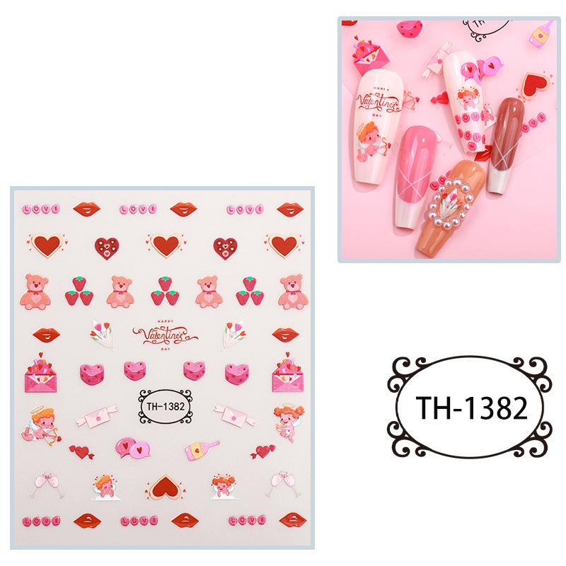 New Year Nail Art Stickers Bronzing Year of the Dragon Chinese Style Mahjong Cartoon Nail Stickers Decoration