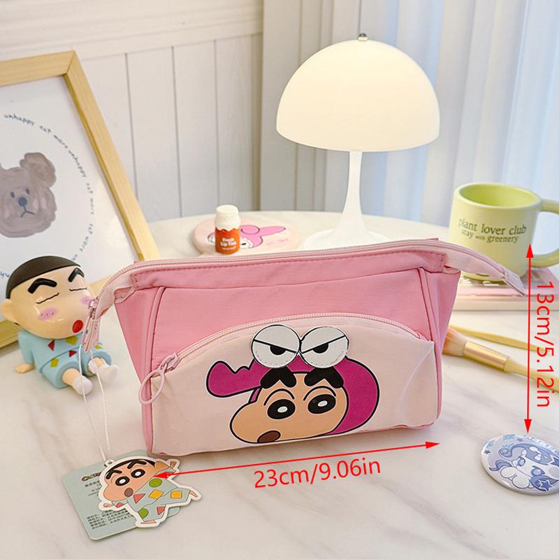 Anime Cartoon Cute Crayon Shin-Chan'S Transparent Cosmetic Bag Girls Large Capacity Portable Travel Toiletries Storage Bag Gifts