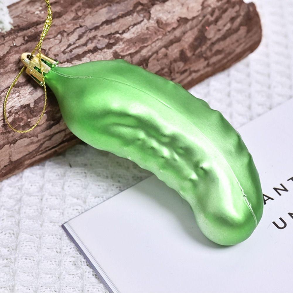 Plastic Green Cucumber Hanging Balls Reusable Xmas Tree Ornaments  Party Favors