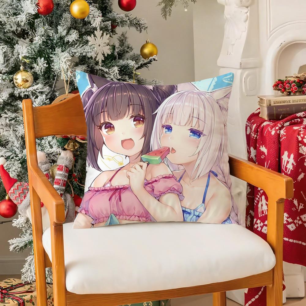 

NnEKOPARA Аниме Наволочка Шелковистый Короткий Плюш С Невидимой Молнией Пылезащитный Чехол на Подушку для Дивана Для Декора Дома 30X30cm