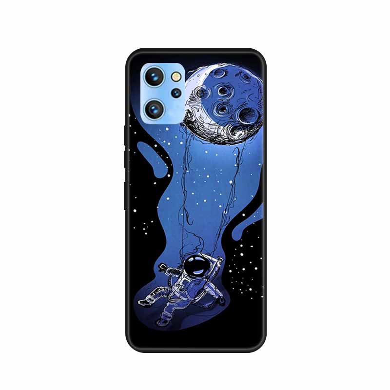 Etui do telefonu Umidigi A13 Pro 2022 Kwiaty Czarny Silikonowy Tylny Pokrowiec Miękki Pokrowiec TPU Do Umidigi A13S Etui A 13 S Coque Funda Torba