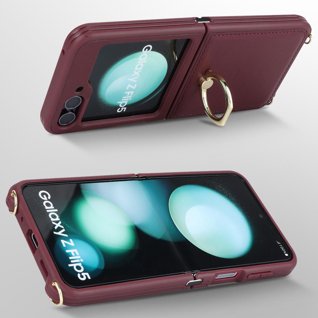 Samsung Galaxy Z Flip1 Skin Phone Case ZFlip1 Ring Holder Protective Case High-end