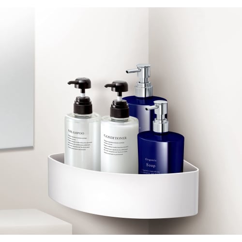 Asvel Lux MG Bathroom Corner Rack (Magnetic), White, 30.9 x 23 x 8.6 cm