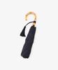 Afternoon Tea Living Folding Umbrella Tassel Bamboo Handle Folding Navy HT75, Umbrella,